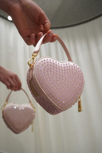 MINI HEART BAG PINK CRYSTAL