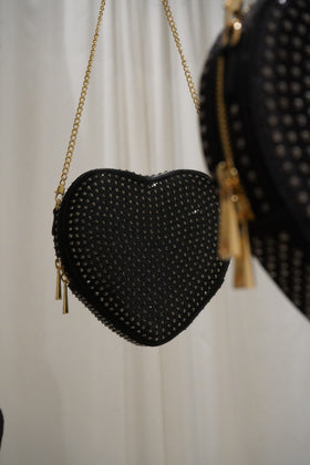 BIG HEART CRYSTAL BLACK SILK